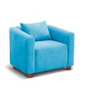 Ver imagem 1 de Poltrona Decorativa Helena Suede Azul Turquesa - Inova Decorações