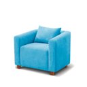 Ver imagem 2 de Poltrona Decorativa Helena Suede Azul Turquesa - Inova Decorações