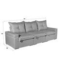 Ver imagem 5 de Sofá Tera Living 3 Lugares Reclinável 262cm Cinza Linho