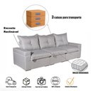 Ver imagem 7 de Sofá Tera Living 3 Lugares Reclinável 262cm Cinza Linho
