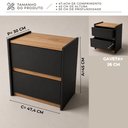 Ver imagem 3 de Mesa de Cabeceira 2 Gavetas Duo 475 MDP Byhouse