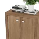 Ver imagem 6 de Kit para Escritório com Mesa em L e Balcão 2 Portas Amêndoa Tecno Mobili