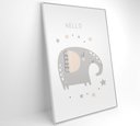 Ver imagem 1 de Quadro Infantil Hello Elefante Decor&quadros Arte022 80x120 Cm Adesivo Fotográfico