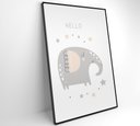 Ver imagem 2 de Quadro Infantil Hello Elefante Decor&quadros Arte022 80x120 Cm Adesivo Fotográfico