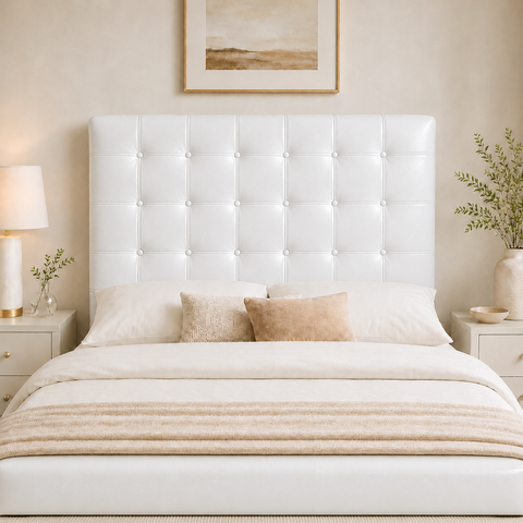 Cabeceira Ana Estofada Corino Modena p/ Cama Box Solteiro 90cm Quarto