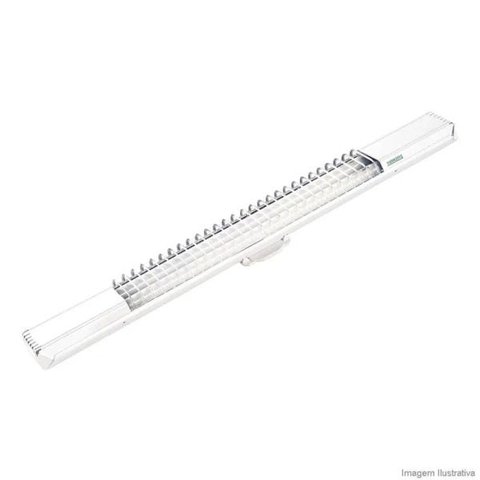 Luminária Completa de Sobrepor Brilhante 2x 36w Preta Taschibra Taschibra- Lumi Td 52 Brilhare 2 X