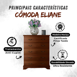 Cômoda Eliane na Cor Avelã - 4