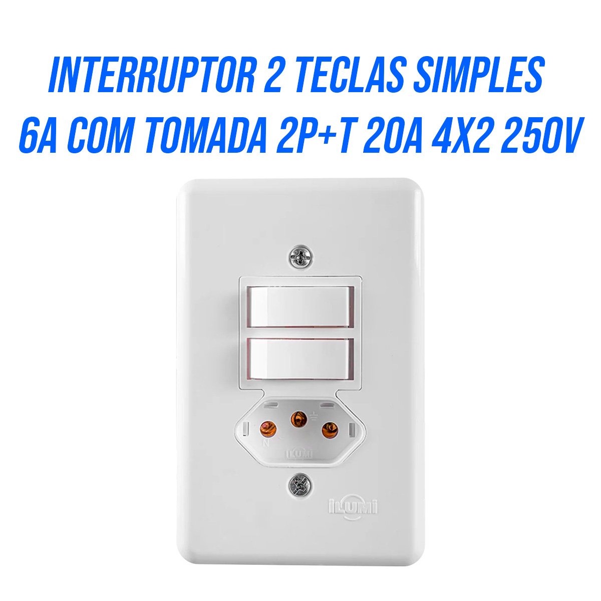 Interruptor 2 Teclas + Tomada 2p+t 20a Stylus Ilumi - 4