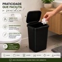 Ver imagem 7 de Lixeira Black Banheiro Cozinha 9 Litros Cesto Lixo Tampa Click 9L Retangular Preta Plastico Escritor