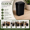 Ver imagem 6 de Lixeira Black Banheiro Cozinha 9 Litros Cesto Lixo Tampa Click 9L Retangular Preta Plastico Escritor