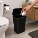 Ver imagem 5 de Lixeira Black Banheiro Cozinha 9 Litros Cesto Lixo Tampa Click 9L Retangular Preta Plastico Escritor