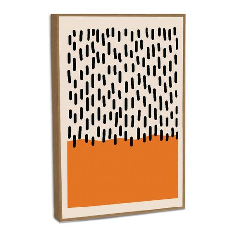 Quadro Decorativo Abstrato Linhas e Cores Ii com Moldura Filete