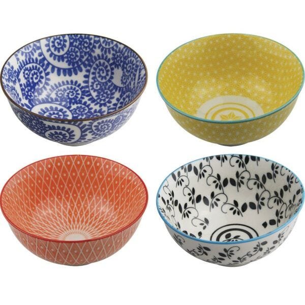 Kit 4 Bowls/Cumbuca De Porcelana Decorativo 12cm HP0006 - 1