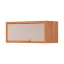 Ver imagem 1 de Armário Aéreo P/ Cozinha Eloise Geladeira C/ 1 Porta Basculante Riscada 80 Cm Cinamomo/off White