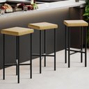 Ver imagem 2 de Kit 05 Banquetas Alta Bar Cozinha Sala de Jantar Preto Stella L02 Couríssimo Fendi - Lyam Decor