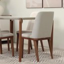 Ver imagem 2 de Conjunto de Jantar Mesa Retangular com Vidro Donatella 4 Cadeiras Kalina - Natural C/ Off White