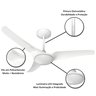 VENTILADOR DE TETO ALISEU SLIM BRANCO COM BLUETOOTH, CONTROLE REMOTO E PAREDE 127v - 9