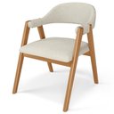 Ver imagem 6 de Kit 05 Cadeiras de Jantar e Estar Living Estofada Nadja L02 Linho Champagne - Lyam Decor
