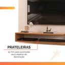 Ver imagem 5 de Painel para TV até 50 Polegadas Detalhe Frisado com Prateleiras Gael Madeirado/Off White