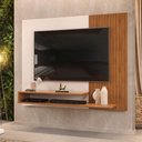 Ver imagem 2 de Painel para TV até 50 Polegadas Detalhe Frisado com Prateleiras Gael Madeirado/Off White