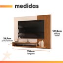 Ver imagem 3 de Painel para TV até 50 Polegadas Detalhe Frisado com Prateleiras Gael Madeirado/Off White