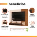 Ver imagem 4 de Painel para TV até 50 Polegadas Detalhe Frisado com Prateleiras Gael Madeirado/Off White