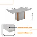 Ver imagem 4 de Mesa de Jantar Isadora 180cm Tampo Mdf Vidro Canto Copo com 6 Cadeiras Isadora Moderna Mobília