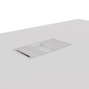 Ver imagem 6 de Mesa Reunião 240cm Escritório para 4 Pessoas com Caixa de Tomadas Corporate Cinza