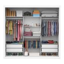 Ver imagem 2 de Guarda-roupa Casal Clarice 3 Portas 4 Gavetas Branco - Pnr Móveis