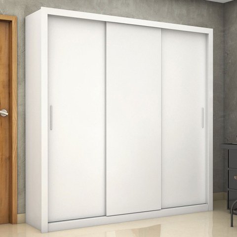 Guarda-roupa Casal Clarice 3 Portas 4 Gavetas Branco - Pnr Móveis