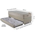 Ver imagem 2 de Bicama Box Baú 88x188 Linho Bege com Colchão Airtech Ortobom