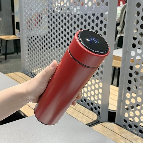 Garrafa Térmica MS704 500ml Inox Inteligente com Medidor de Temperatura Ideal para Viagens Escritóri