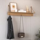 Ver imagem 1 de Prateleira Decorativa Multiuso 90cm com Ganchos Industrial Artesano