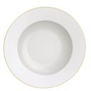 Ver imagem 1 de Prato Fundo 23cm Porcelana Tramontina Branco com Borda Dourada Filetado Elisa