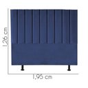 Ver imagem 2 de Cabeceira Estofada King 195cm Carla Ii Suede Azul Marinho - D a Decor