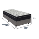 Ver imagem 3 de Cama Box e Colchão Airtech 150 Espuma D45 Solteiro Ortobom: Cinza