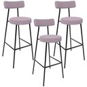 Ver imagem 1 de Kit 03 Banquetas Altas Cozinha Bar Sala De Jantar Em Aço Milão L02 Suede Rosê - Lyam Decor