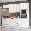 Ver imagem 1 de Cozinha Modulada 5 Peças com Torre Quente 10 Portas 5 Gavetas Americana Henn - Branco Hp Fosco