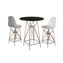 Ver imagem 1 de Jogo Mesa Bistrô Eames Preta 60Cm 2 Banquetas Branca Base Ferro Cobre - Cor: Preto