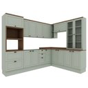 Ver imagem 2 de Cozinha Completa 16PTS 4GAVS s/Tpo Iluminata Verde Mint/Ebano