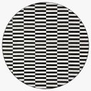 Ver imagem 2 de Tapete Sala Redondo 150 Cm Geometrico Listrado Preto Prata