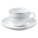 Ver imagem 1 de Xícara de Chá com Pires Majesty Silver Porcelana 220ml Branca L'Hermitage Mesa Posta Elegante