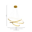 Ver imagem 5 de Lustre Led Pendente 3 Anéis Dourado 60cm 60w Luz 3000k