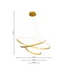 Lustre Led Pendente 3 Anéis Dourado 60cm 60w Luz 3000k - 5