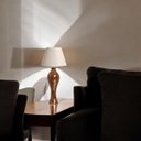 Ver imagem 5 de Abajur Grande de Sala Califórnia Marrom Petra com Cúpula 68x35 Cm