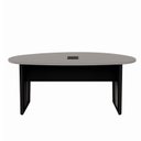 Ver imagem 3 de Mesa de Reunião Orgânica 180x105cm com Caixa de Tomadas e Pés em Metal Corporate Cinza/Sagrado com Preto