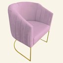 Ver imagem 3 de Kit 02 Poltronas Julia Base Metálica Dourado Suede Rosa bebê - D'Classe Decor