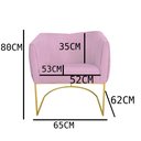 Ver imagem 5 de Kit 02 Poltronas Julia Base Metálica Dourado Suede Rosa bebê - D'Classe Decor