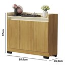 Ver imagem 3 de Buffet Balcão Aparador Real 3 Portas Cozinha Escritório Sala Cantinho do Café Mel/pérola Dlucca