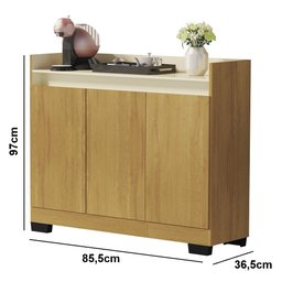 Buffet Real 3 Portas Mel/Pérola - Móveis Primus - 3